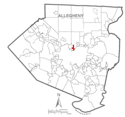 Map of Millvale, Allegheny County, Pennsylvania Highlighted